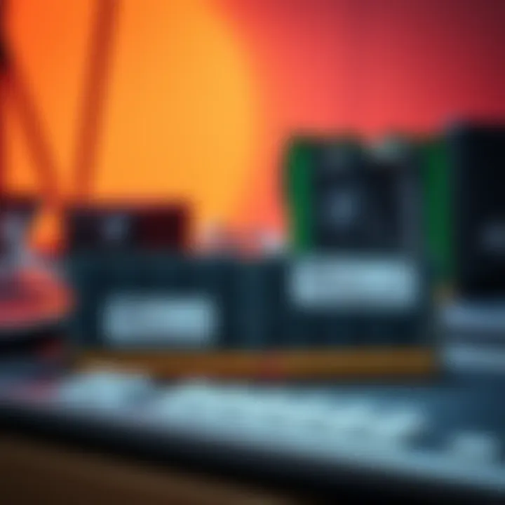 8GB vs 16GB RAM Comparison A side-by-side comparison of 8GB and 16GB RAM modules on a desk, showcasing their physical size and labels.