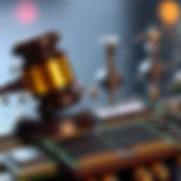 A gavel and RAM chips symbolizing a lawsuit against major manufacturers for price-fixing allegations.