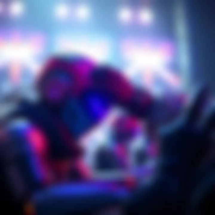 Ramattra, a robotic character, is playfully patting a teammate's head during a game, creating a fun atmosphere among players.