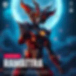 Ramattra in a cosmic-themed skin representing the Lunar Eclipse, featuring celestial designs and glowing elements.