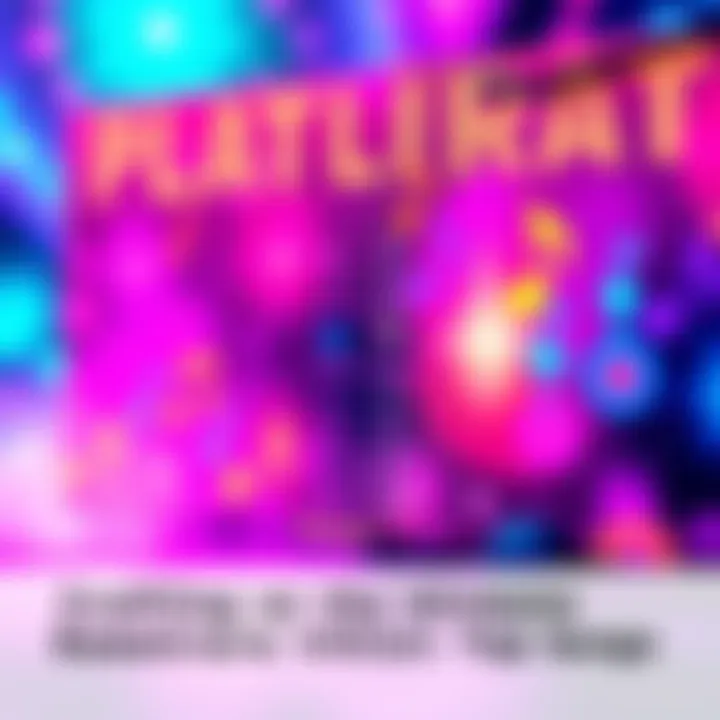 A colorful playlist featuring music notes and song titles representing Ramattra's vibe