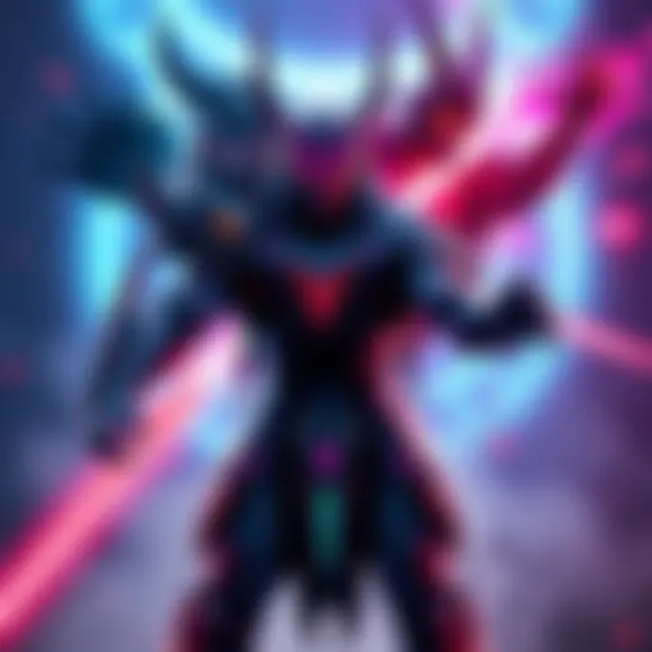 Ramattra transforming between Omnic and Nemesis forms, showcasing his abilities in a dynamic pose