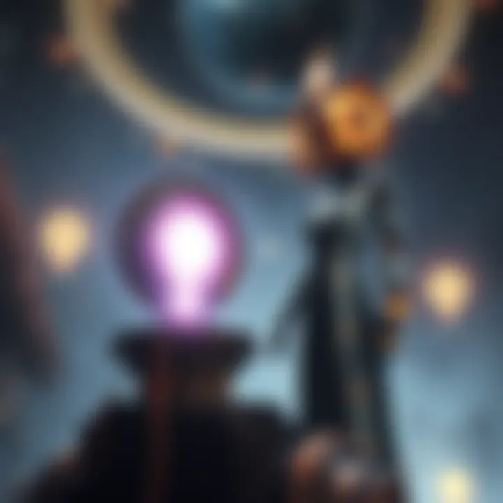 Ramattra stands over a glowing device, contemplating the resurrection of fallen omnics like Mondatta.