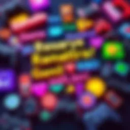 A colorful display of creative username ideas for a Ramattra gaming account, featuring fun and quirky tags, surrounded by gaming motifs.