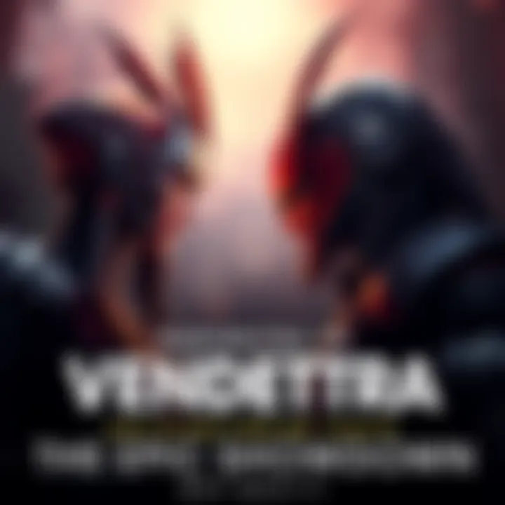 Ramattra faces Vendetta in an intense showdown, surrounded by dramatic lighting