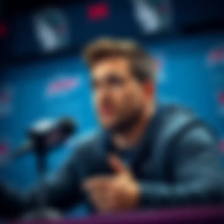 Rambeau Discussing His Future Rambeau talking confidently about his career and potential return to professional sports during a press conference.