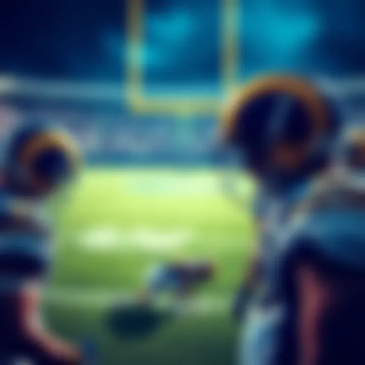 Rams football team in a game, showing players with heads down on the field, indicating low morale and performance issues