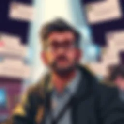 A digital illustration of Randy Pitchford surrounded by negative comments and memes on a forum discussion, highlighting gamer criticism.