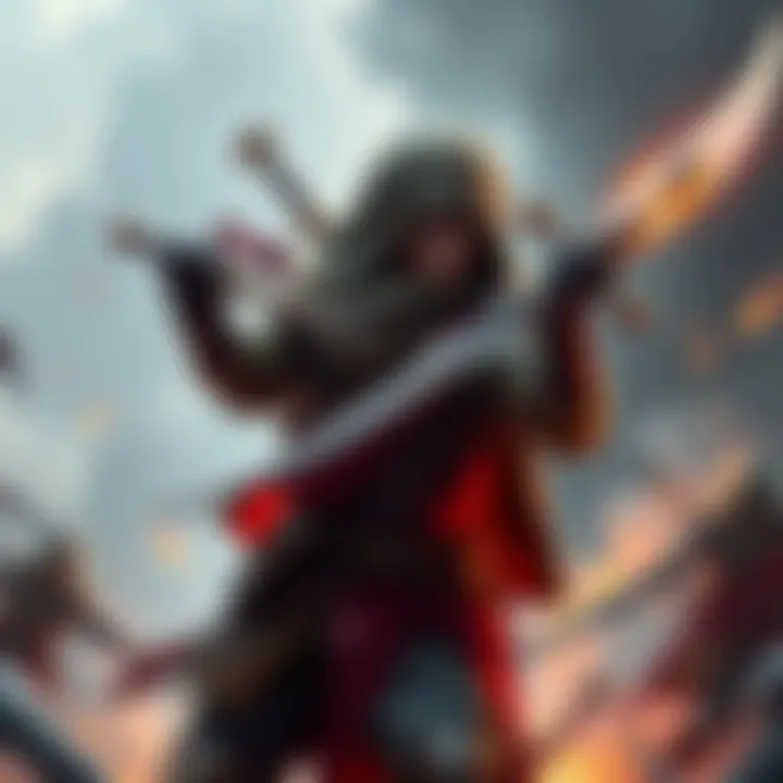 A Ranger character skillfully dual wields a Rapier and Scimitar, preparing for an attack in a fantasy setting.