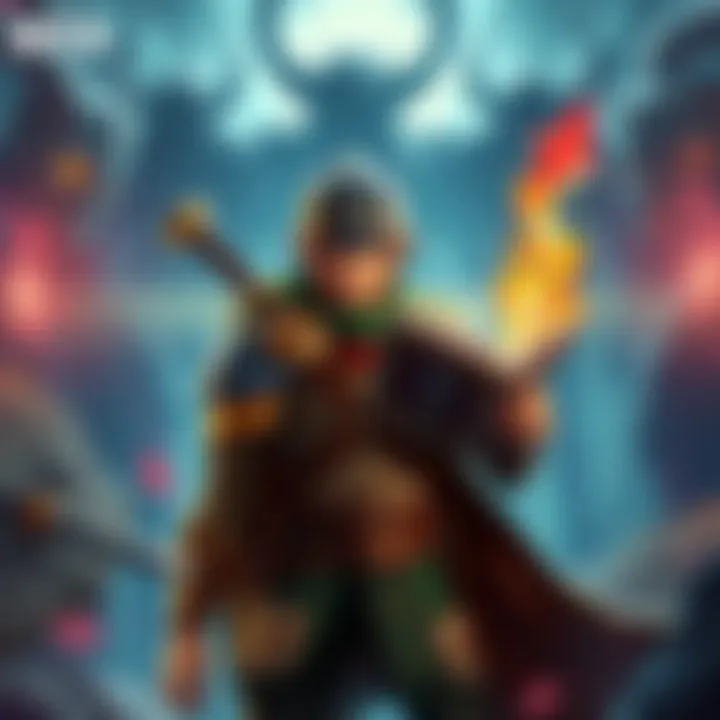 A Level 10 Ranger in a fantasy setting stands ready for battle, holding a glowing spell book, while shadowy figures loom in the background, symbolizing the upcoming final fight against Nyx.
