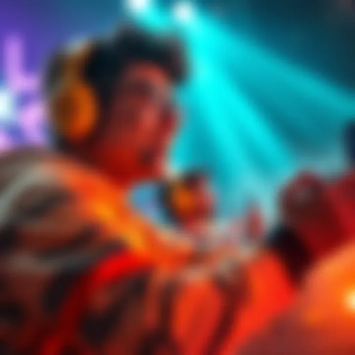 A gamer focused on ranked knockout gameplay, showcasing excitement and teamwork in a competitive environment.