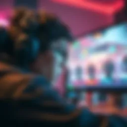 Ranked Matchmaking Frustration A gamer frustrated with matchmaking issues, looking at a screen showing unbalanced teams in ranked gameplay.