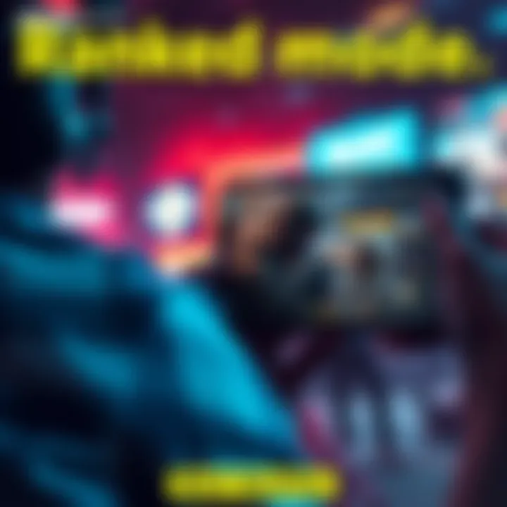 A player engaging in ranked mode gameplay on a mobile device, showcasing competitive gaming elements