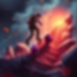 A player climbing a rank ladder towards a Ruby rank, showing determination and focus