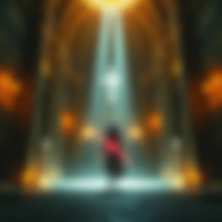 Ranni at the Church of Elleh A character named Ranni stands in the Church of Elleh, surrounded by stone architecture and mystical lighting.