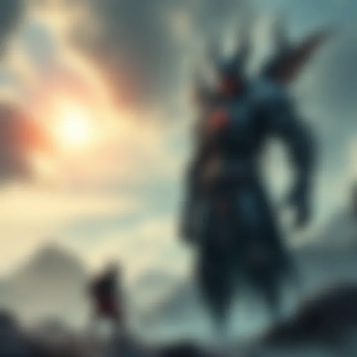 Ranni's Empyrean and the Tarnished Comparison of Ranni's Empyrean form towering over the Tarnished character, showcasing their size difference in a game setting.