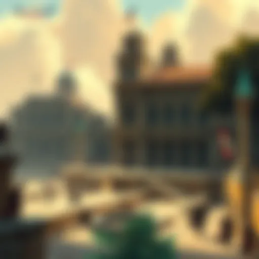 Raphael Lacoste working on art for Assassin's Creed, showcasing a detailed historical setting with characters and architecture