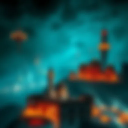 A stunning view of Rapture with underwater architecture and glowing lights, set against a dark ocean backdrop
