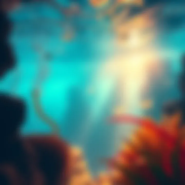 Underwater scene of Rapture A cozy underwater environment featuring vibrant colors and warm light, creating a calming atmosphere with gentle waves and soft plants.