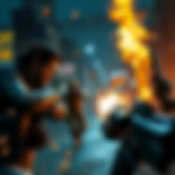 Gameplay scene from the unreleased PS2 game 100 Bullets featuring characters and action elements