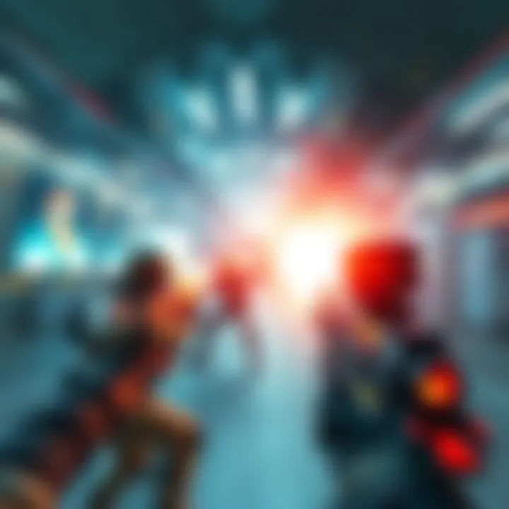 Footage from an old camcorder showing multiplayer LAN sci-fi shooter gameplay