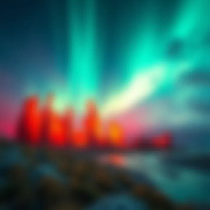 A breathtaking view of a rare natural event happening in nature, showcasing vibrant colors and unique formations.