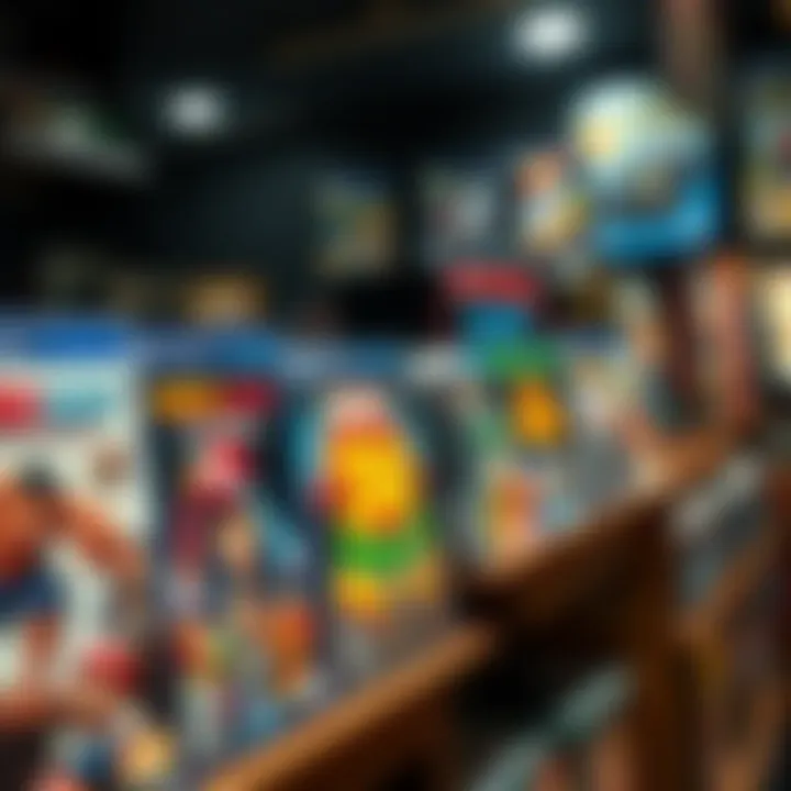 A showcase of rare video games displayed on a shelf, highlighting their unique covers and collectible value