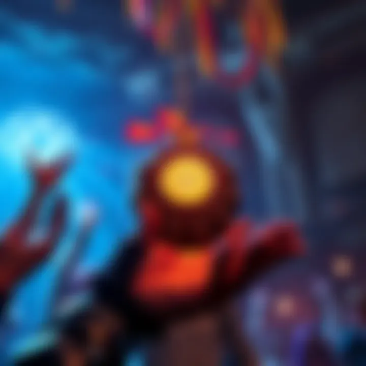 A player receiving a rare ornament while raiding, surrounded by excitement and other players cheering.