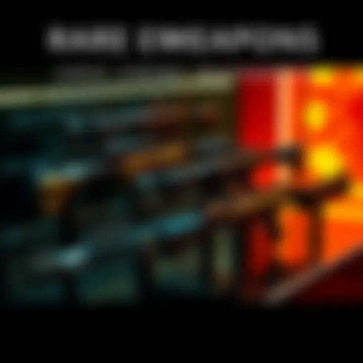Display of unique NewArt versions of UNSC weapons, showcasing their distinctive designs and features