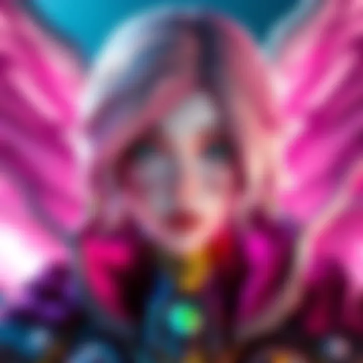 A close-up of Mercy character showcasing her rarest skin post-Pink Mercy release, with vibrant colors and intricate design details.