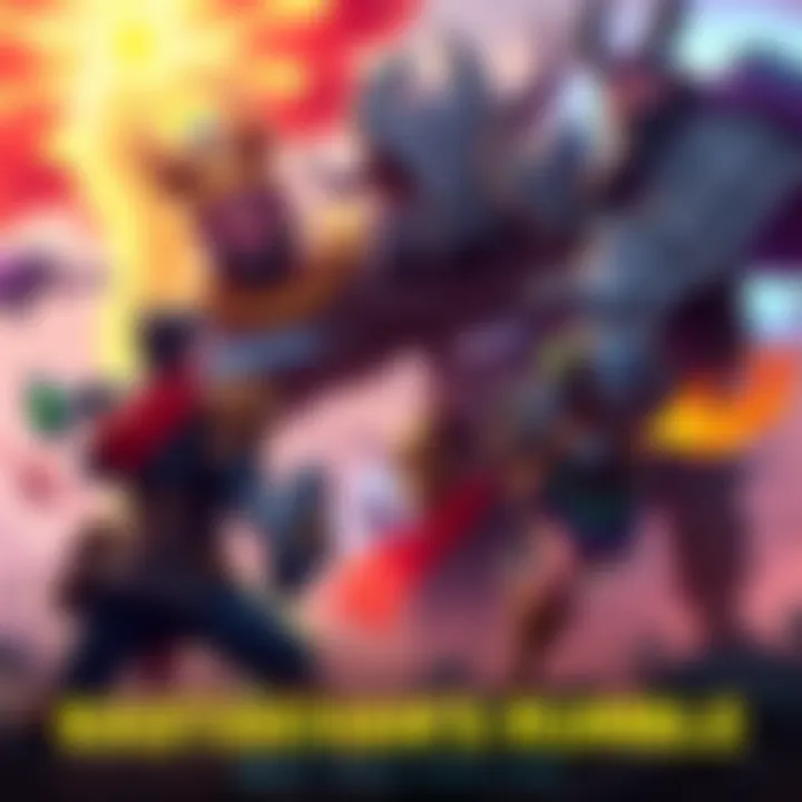 Rastakhan's Rumble Gameplay A colorful scene from Rastakhan's Rumble showcasing characters in an action-packed match