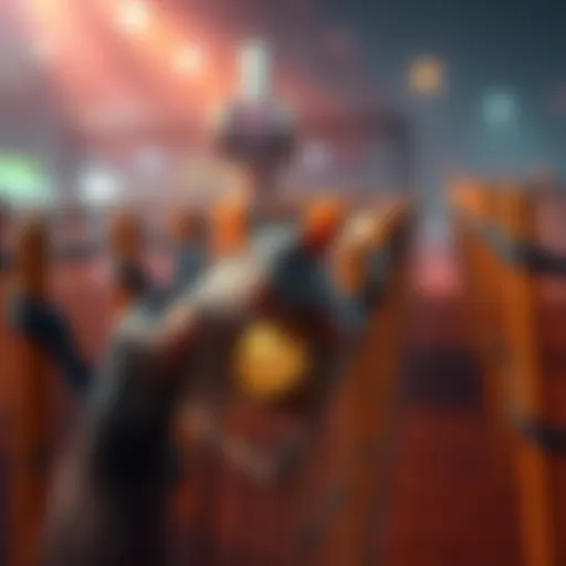 A rat obstructing a player’s access to fan extract buttons behind barricades during a Matriarch match.