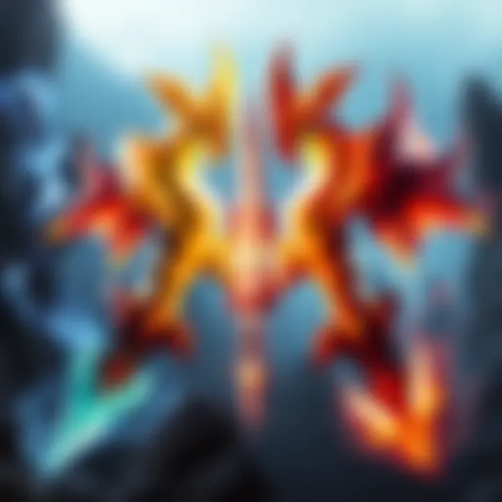 Rathian Chargeblade vs Rakna Chargeblade Comparison of Rathian and Rakna chargeblades in a battle scene with elemental effects