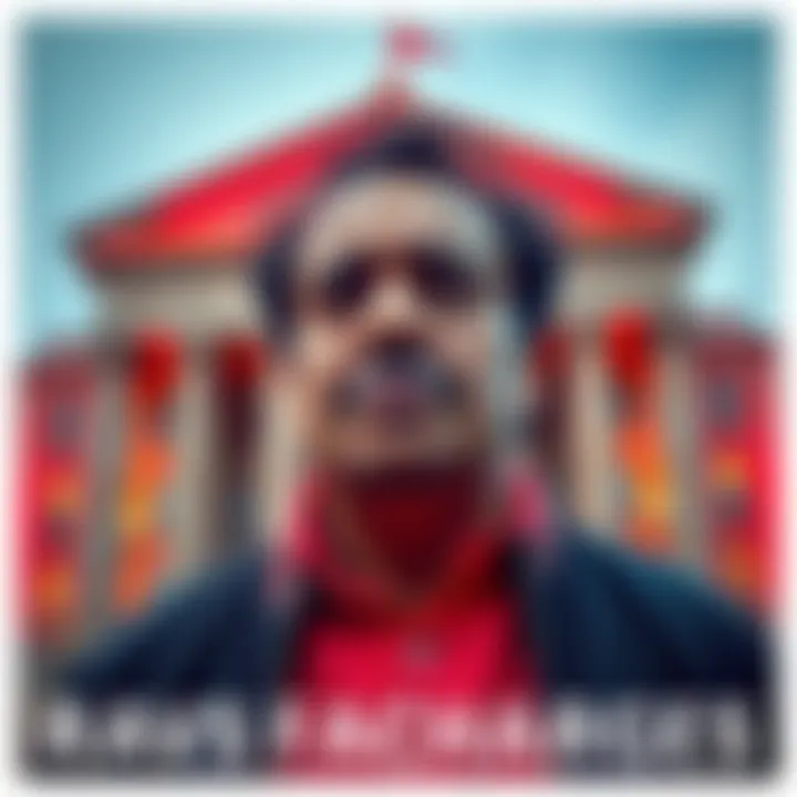 A worried individual, identified as Ravs, is shown in front of a courthouse, looking concerned as news about the Sips scam line spreads.