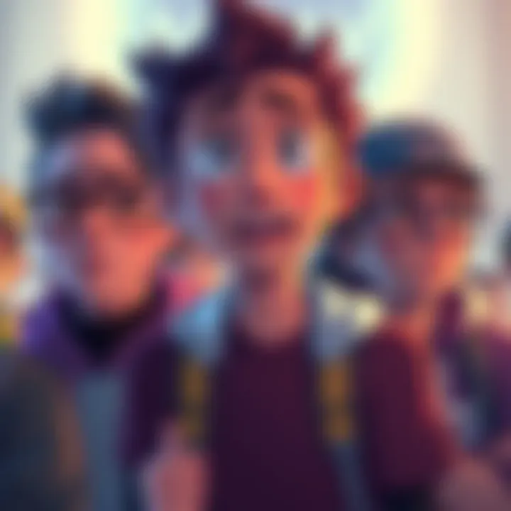 A concerned group of fans discussing the absence of voice actress Ashly Burch as Ray, showcasing their expressions of worry and curiosity.