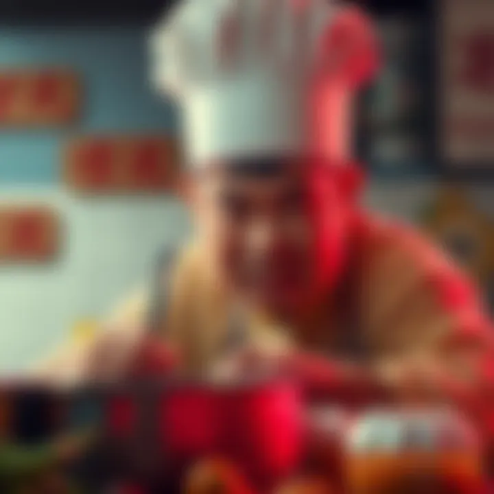 Ray cooking in frustration Ray looks angry while holding a cooking utensil, preparing to cook after Uncle Rodger's disrespectful comments about Taiwan.