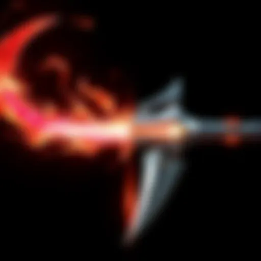 A split image showing Raziel's reaver from the original game with glowing energy flow on one side and the remake version with a different design on the other side.