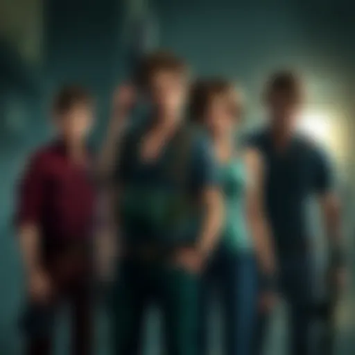 Four characters reunited in gaming Four key characters from RE10 standing together, with one character looking worried, hinting at a looming danger for Barry.