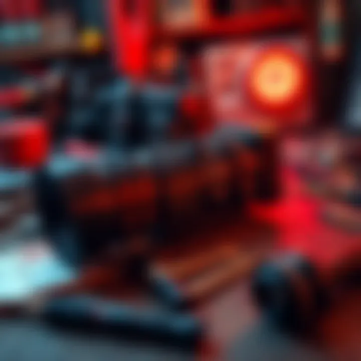 A detailed view of a handcrafted RE9 Stabilizer replica with tools and materials nearby