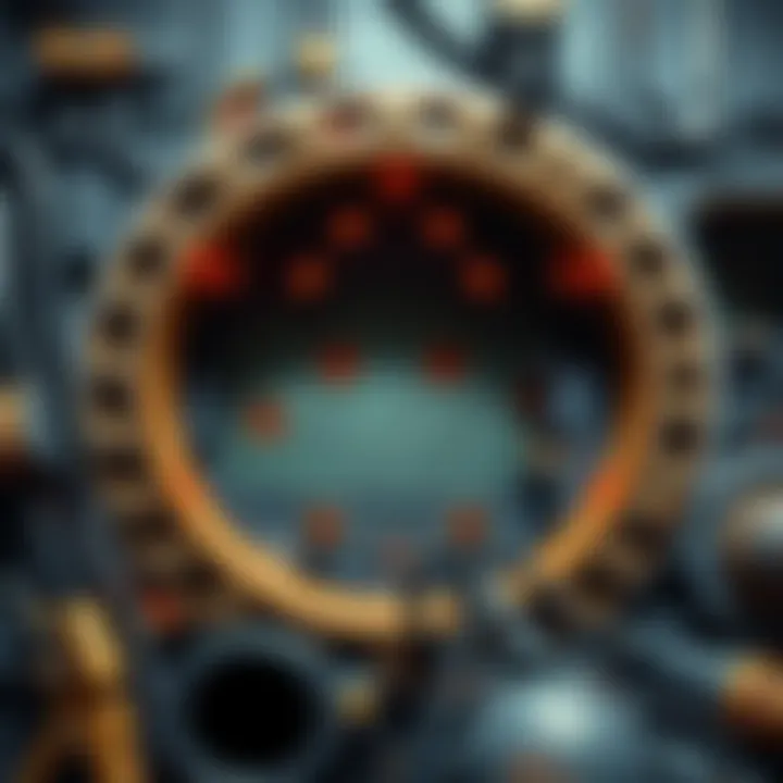 An analysis of a circular structure that may house the reactor on Rakshasa, surrounded by tools and maintenance equipment.