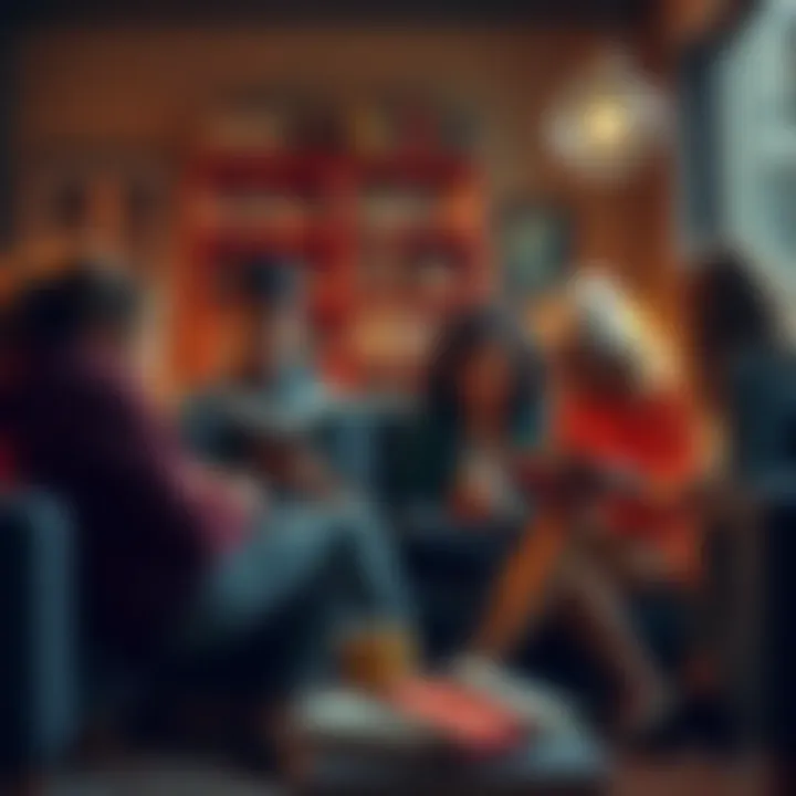 A group of diverse readers sharing their opinions on the Rapture Book in a cozy setting.