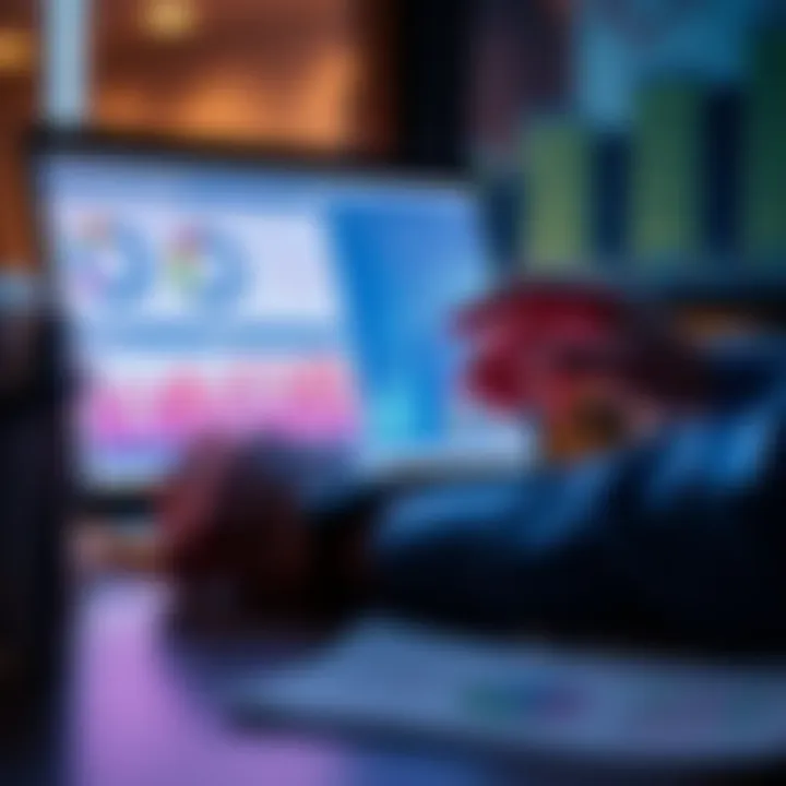 A person analyzing property investment data with graphs and charts on a laptop