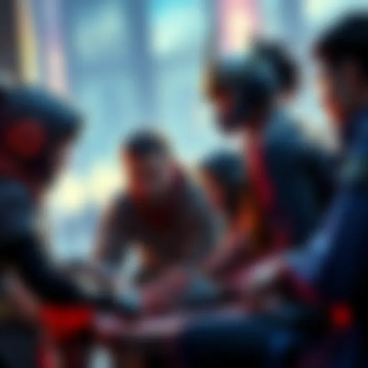 Group of Real Vecna players discussing strategies and planning for a game