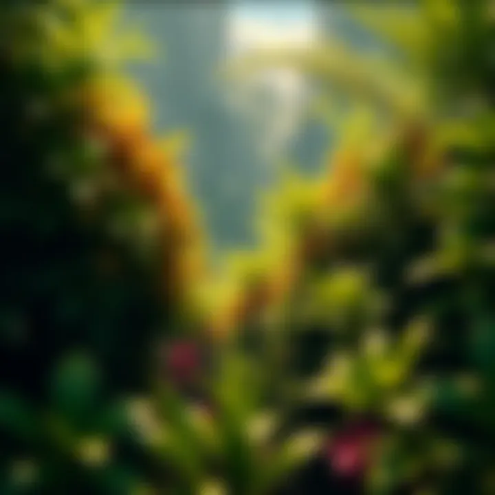 Realistic Game Foliage Lush, green vegetation in a video game setting, showcasing detailed leaves and plants, creating a vibrant environment.