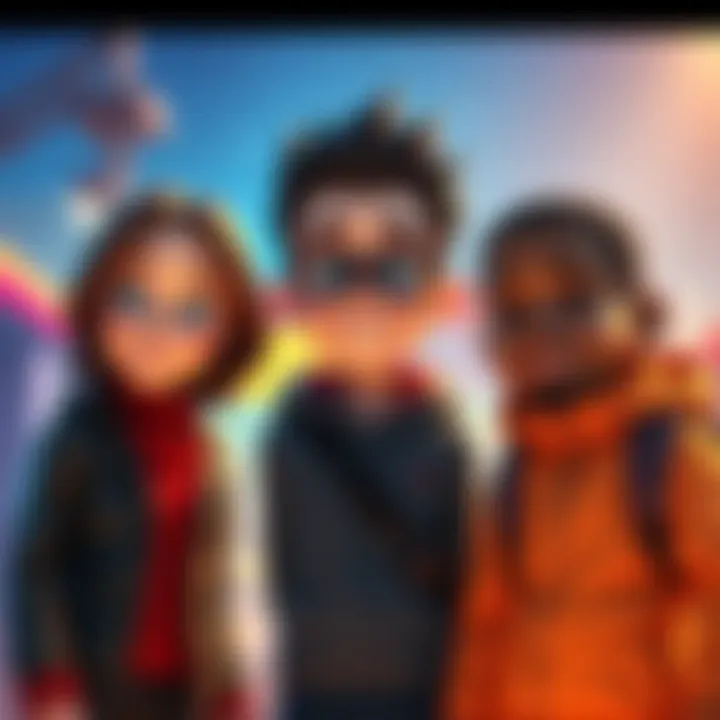 Three fictional characters, Rebecca, Alvin, and AJ, standing together with diverse expressions reflecting their traits and realism, in a vibrant setting.