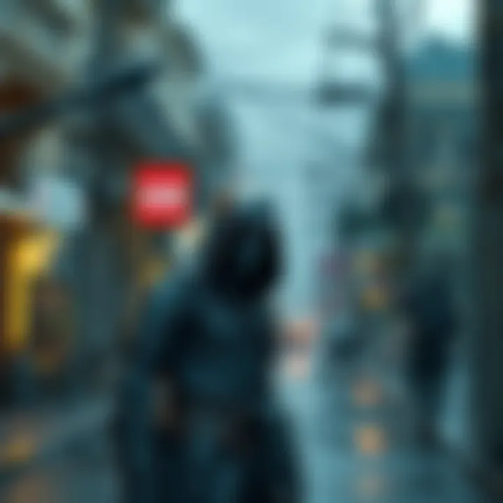 A character known as Reaper stands in a gaming environment that resembles a street view of Havana, looking frustrated. The background shows signs suggesting long-range combat.