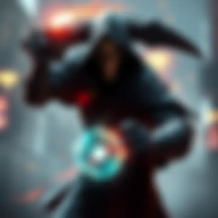 A character named Reaper using teleport ability, with visual effects illustrating Dead Eye damage levels changing around him.