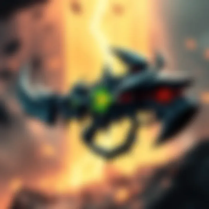 Reaper's Mythic weapon skin displayed with an oversized design, highlighting its size in gameplay context.