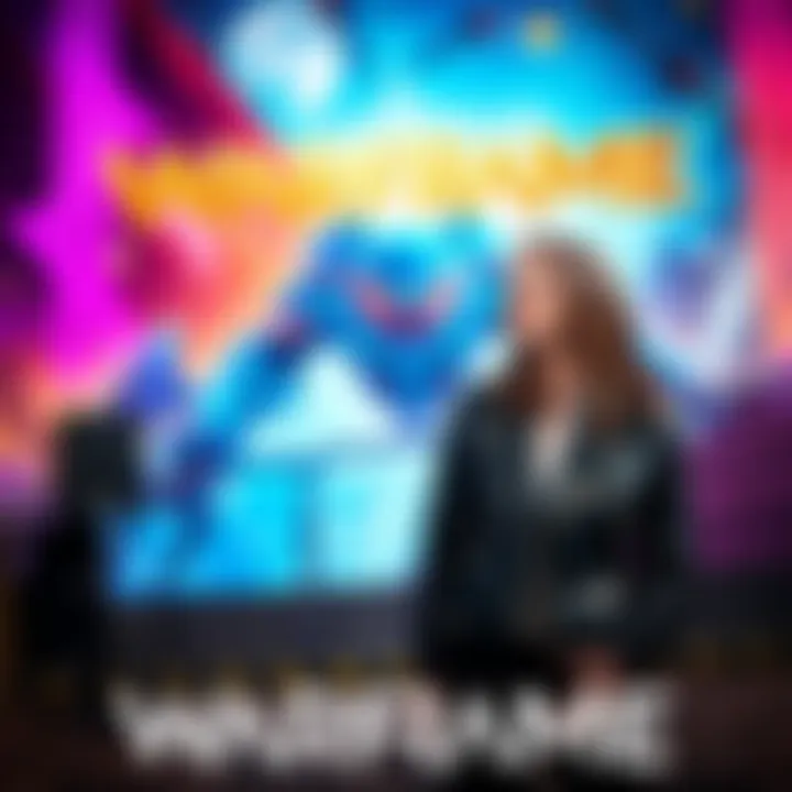 Rebecca Ford, Creative Director at Digital Extremes, sharing insights on Warframe's live service strategies with a vibrant game backdrop.