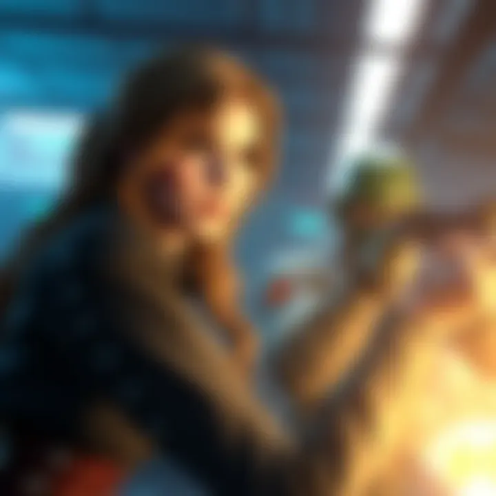 Rebecca, a rookie character, reappears in a game scene with Wesker analyzing game copies, hinting at story twists.